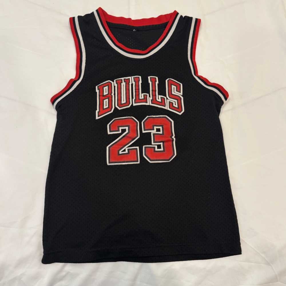 Vintage Chicago Bulls Michael Jordan #23 Youth Jersey Black Mesh NBA Large